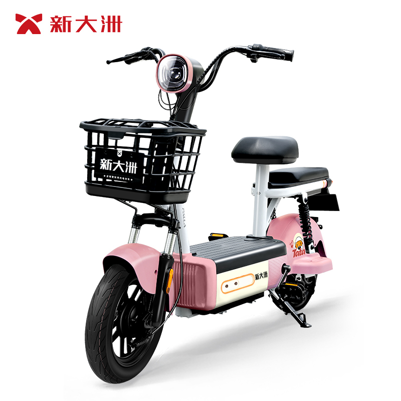 派乐/PALLA 塔塔 新国标48V18Ah石墨烯电动自行车成人超长续航二轮踏板电瓶车 水雾桃粉