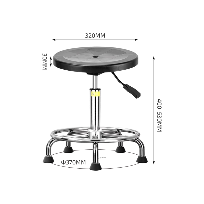 臻远ZY-7923防静电椅子车间流水线升降椅子 40-53cm(圈脚黑色脚杯)高清大图