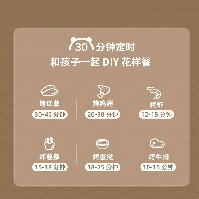 小熊(Bear)空气炸锅迷你亲子1-3人食家用多功能电炸锅无油烟低脂不粘2升小容量全自动小型炸薯条机 QZG-E09F5