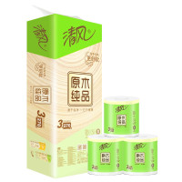 清风卷纸原木纯品卷纸3层270段 面巾纸12卷/提