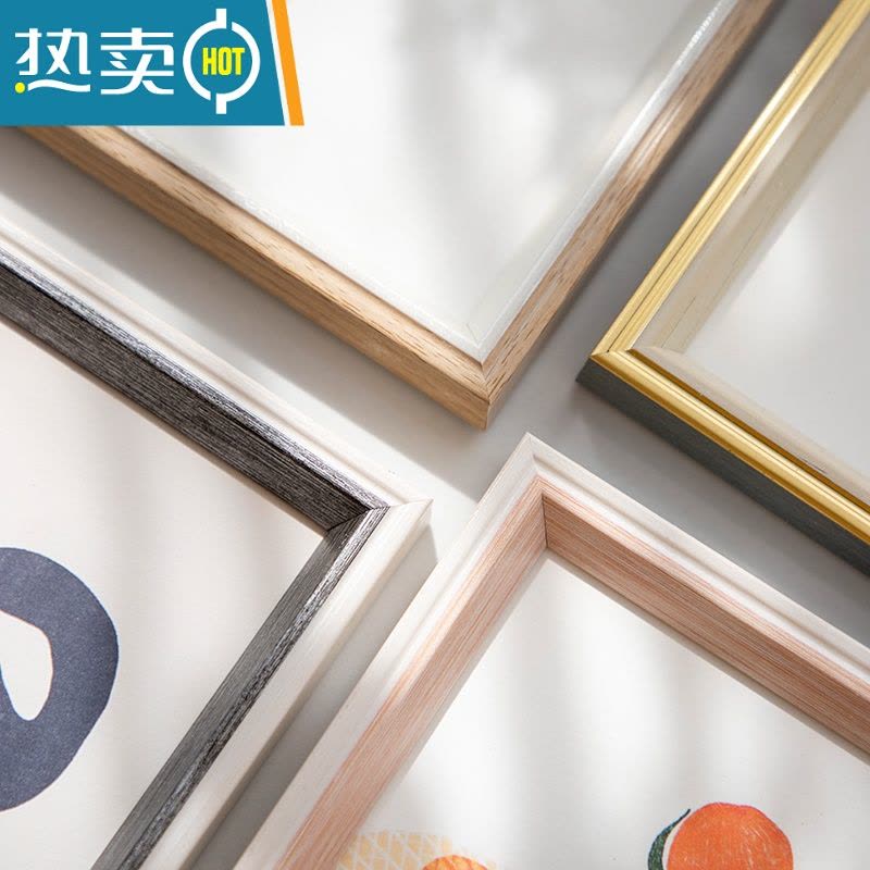 敬平简约北欧正方形洗照片做成相框摆台6寸7寸8寸10 照片框相片油画棒 木纹白 正方形5寸[内径12.7*12.7]摆桌图片