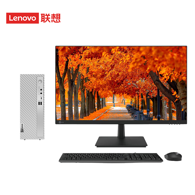联想(Lenovo)天逸510S 个人商务台式机电脑整机 (i5-14400 16G 1TB SSD wifi6 win11 键鼠 三年上门)配23.8英寸显示器高清大图