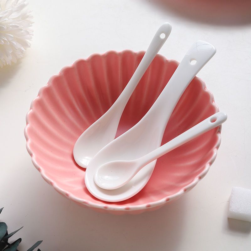 12支小号勺子陶瓷勺子汤勺咖啡小勺子调料勺长柄家用迷你小勺子婴儿