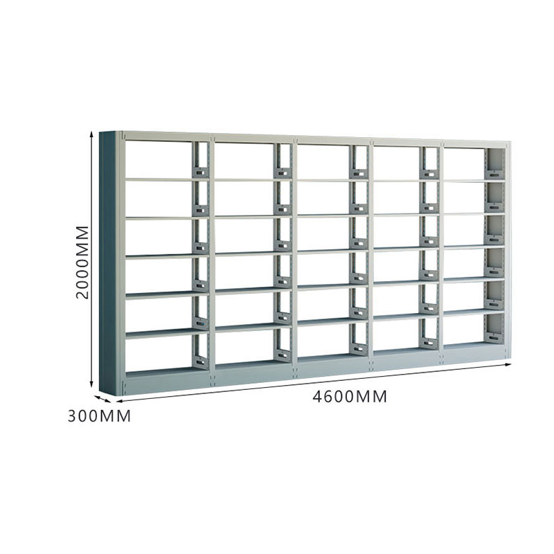 臻远ZY4072605 钢制书架资料架 单面6层一列五组白色 4600*300*2000mm高清大图