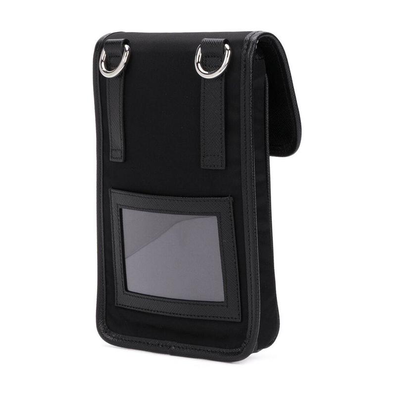 普拉达(PRADA)男士多功能商务休闲百搭织物皮革单肩斜挎包高清大图