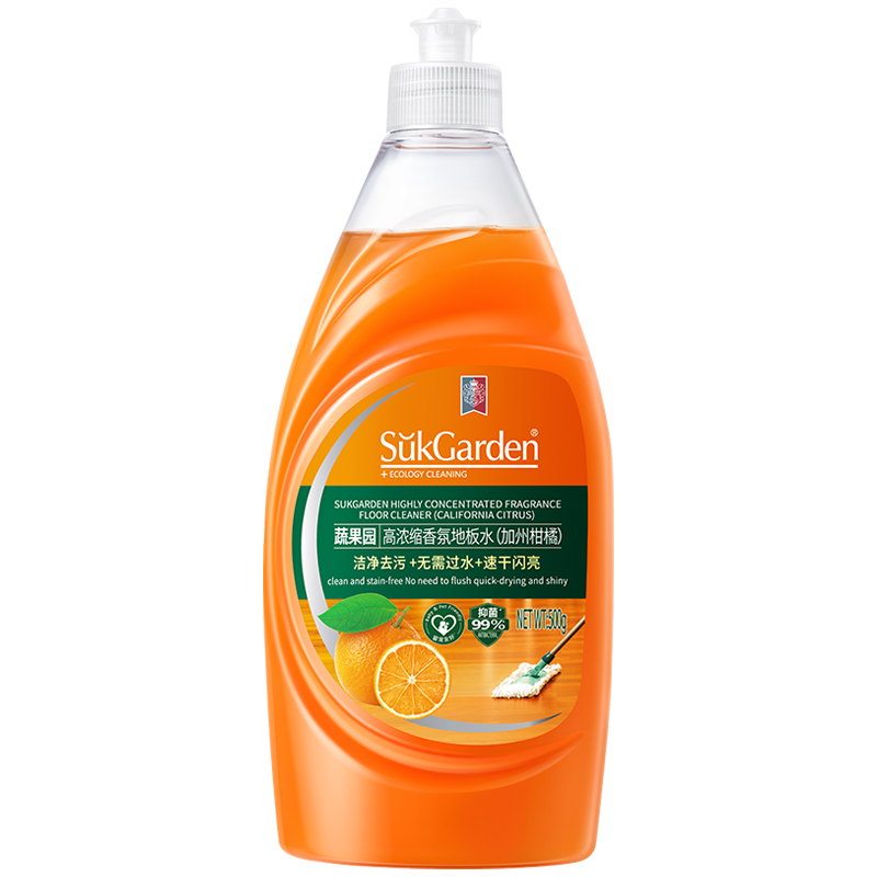 蔬果园地板清洁剂养护瓷砖清洗剂强力杀菌木地板大理石拖地液500g*1瓶SGY0523