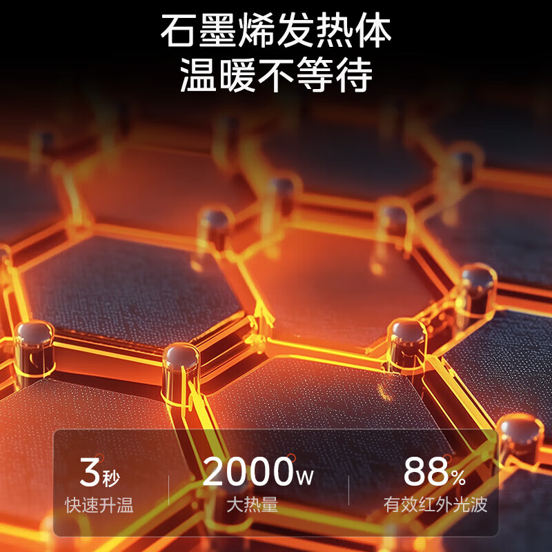 美的( Midea)HFT20ZBJ电热石墨烯取暖器230*230*624mm(单位:台)白色高清大图