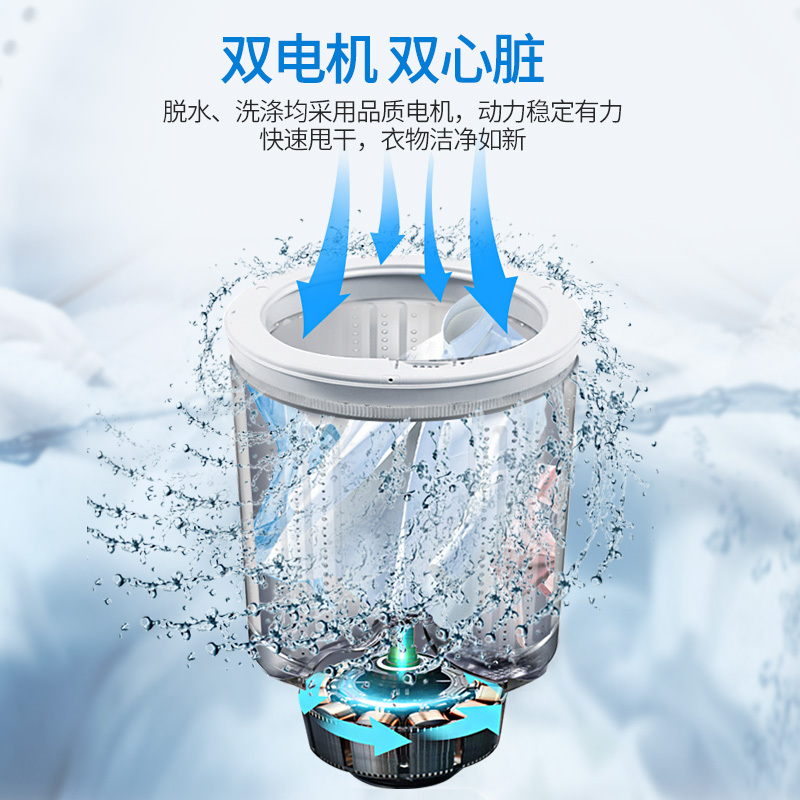 威力10kg公斤家用大容量半自动洗衣机双缸操作简单父母会用优质电机洗脱分离防锈箱体XPB100-1082S