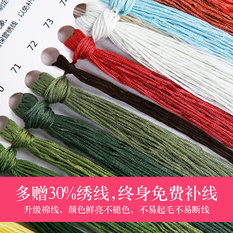 十字绣小幅儿童客厅卧室新款简单卡通动漫人物小猪佩奇全家福刺绣