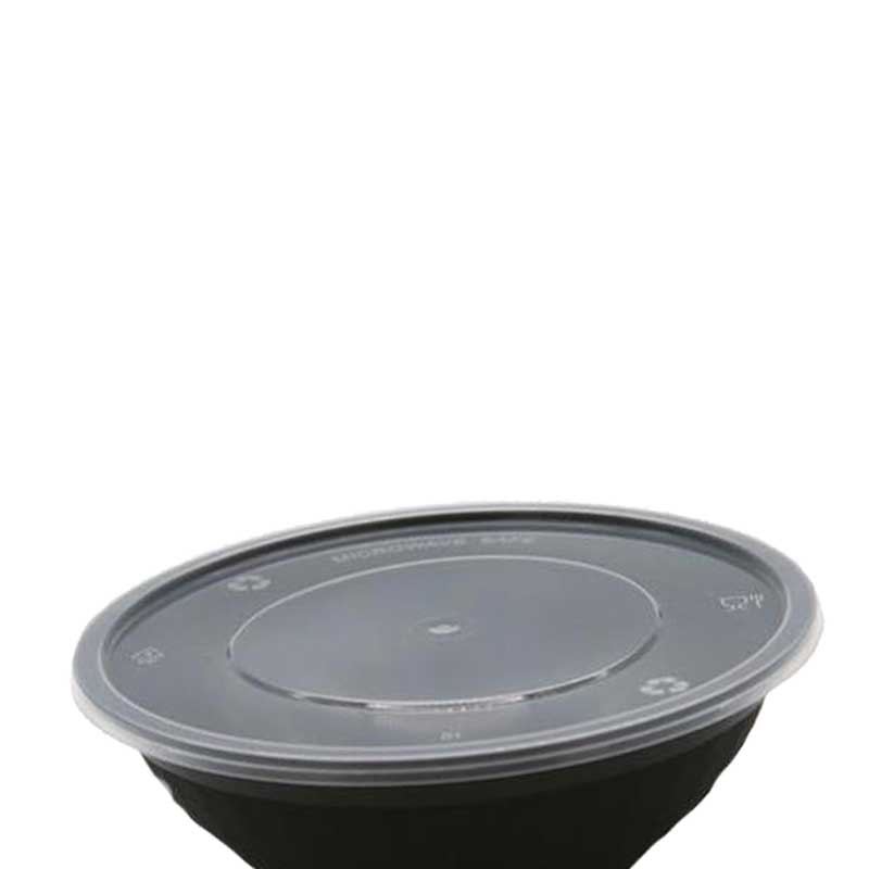 儵忽 一次性单格黑色圆形密封盖打包盒 RY-NB-900 900ml 400套/ 1箱高清大图