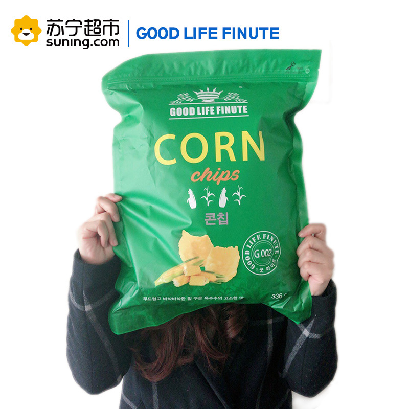 韩国进口趣莱福玉米香脆片 网红零食巨型膨化薯片家庭装336g