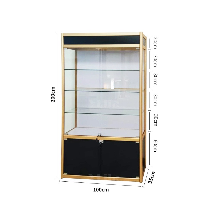 翌嘉YJ4123117 玻璃展柜奖牌奖杯展示柜展架模型产品陈列柜 1000*350*2000高清大图