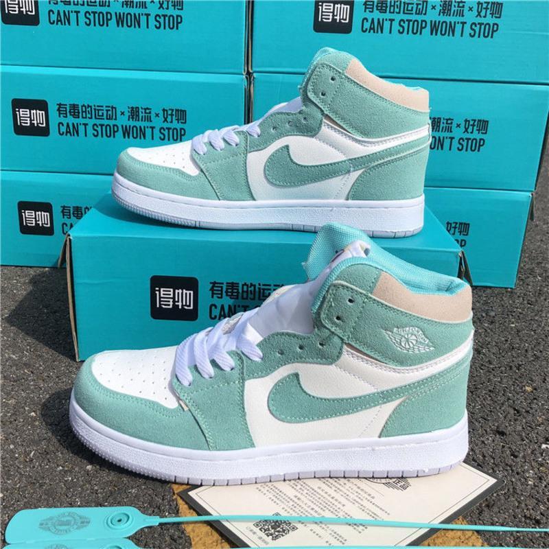 鞋aj男鞋女鞋高帮板鞋aj1蒂芙尼绿熊猫烟灰休闲鞋空军一号>800_800