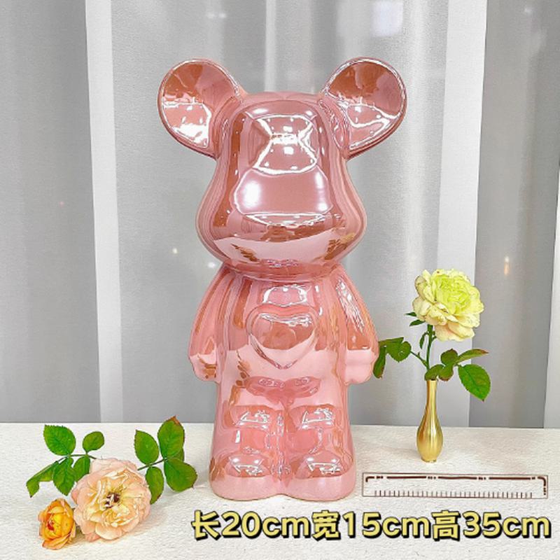 陶瓷轻奢暴力熊摆件可存钱 20×15×35cm (银 金 白 蓝 粉 颜色需备注)高清大图