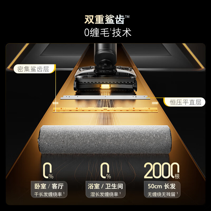 石头A30 Pro Combo吸拖洗一体洗地机【一机多用 0缠毛 180°超薄平躺 90°除菌】WD5M6A高清大图
