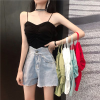 波迷娜(BOMINA)心机小吊带美背夏季性感百搭抹胸上衣蹦迪春装2021款性感气质小吊带背心女夏外穿韩版内搭 绿色 均码