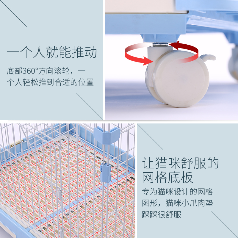送10件套 猫舍猫笼子猫别墅大型二三层猫咪笼子家用猫围栏用品高清大图