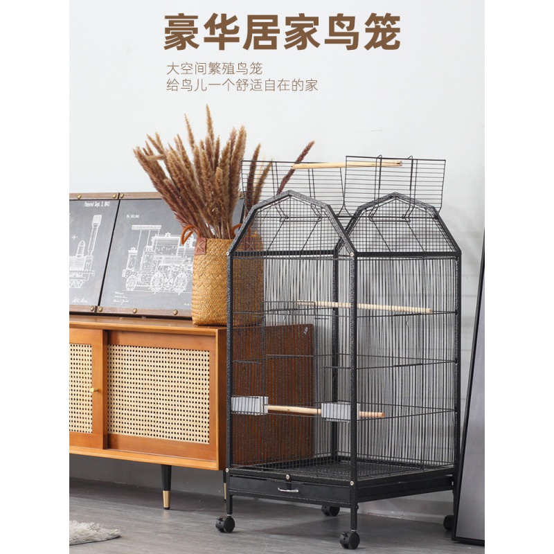 豪华别墅鸟笼虎皮玄凤鹦鹉八哥专用超大号大型繁殖鸟笼子家用高清大图