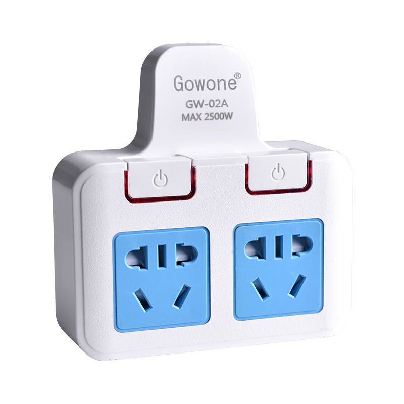购旺（Gowone）转换插头一转二转换插座/拓展转换器/ 电源扩展排插分控开关接线板GW-ZF2