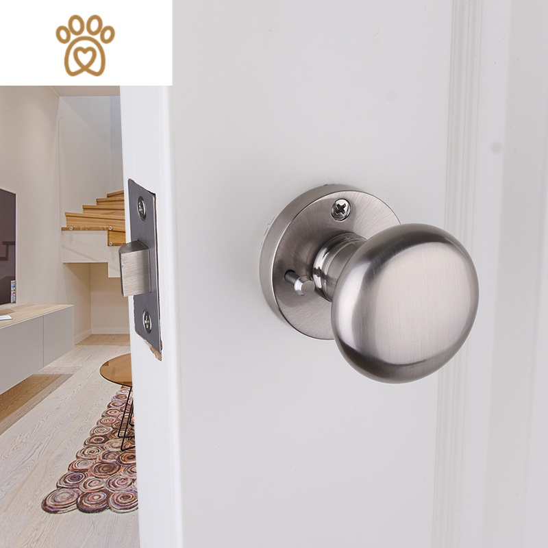 依佰利金色圆球形锁轻奢北欧室内实心门把手卧室门锁通道浴室敬平