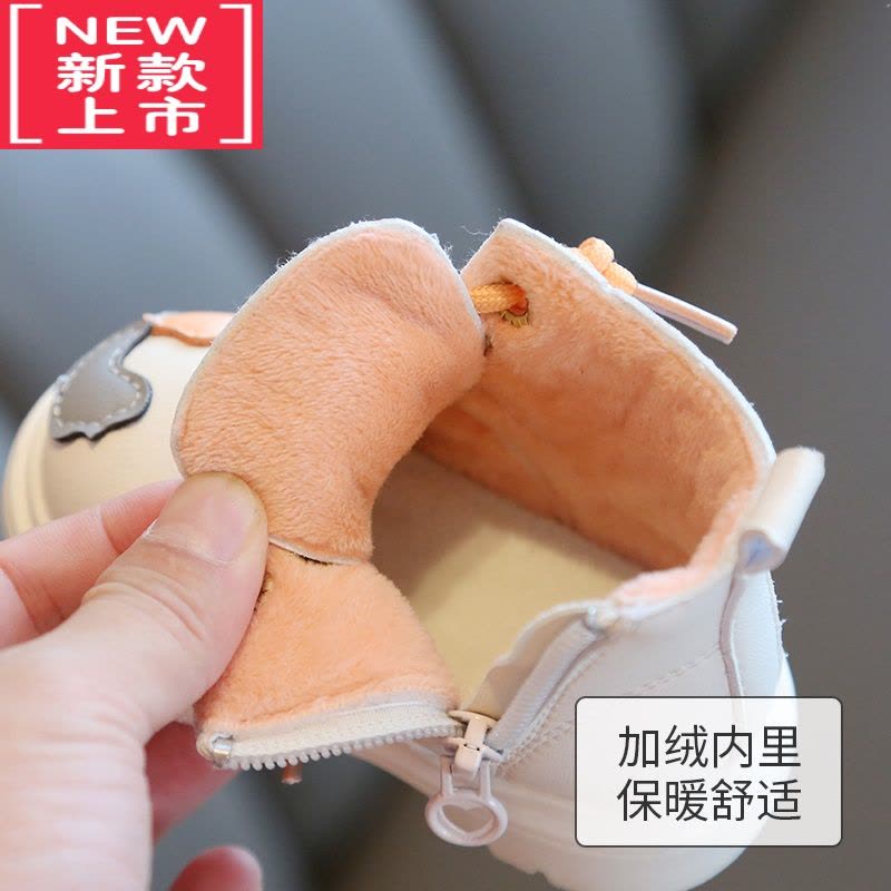可莉允宝宝马丁靴一岁小男童鞋子秋冬季款加绒棉鞋婴儿女童短靴儿童靴子图片