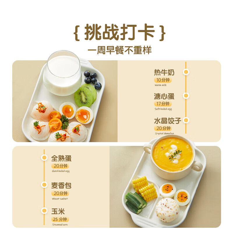 小熊(Bear)蒸蛋器 煮蛋器 小型家用多功能单双层电蒸锅 自动断电长定时1-2人迷你多功能一体早餐机高清大图