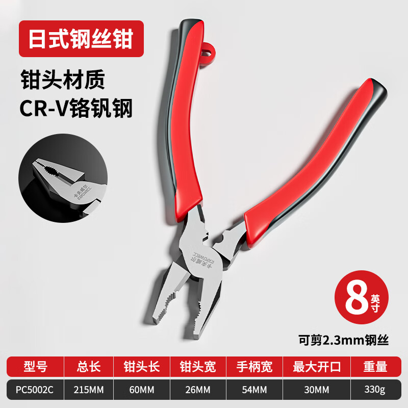 卡夫威尔专业尖嘴钳耐用多用工具钳550mm防滑设计坚固耐用高清大图