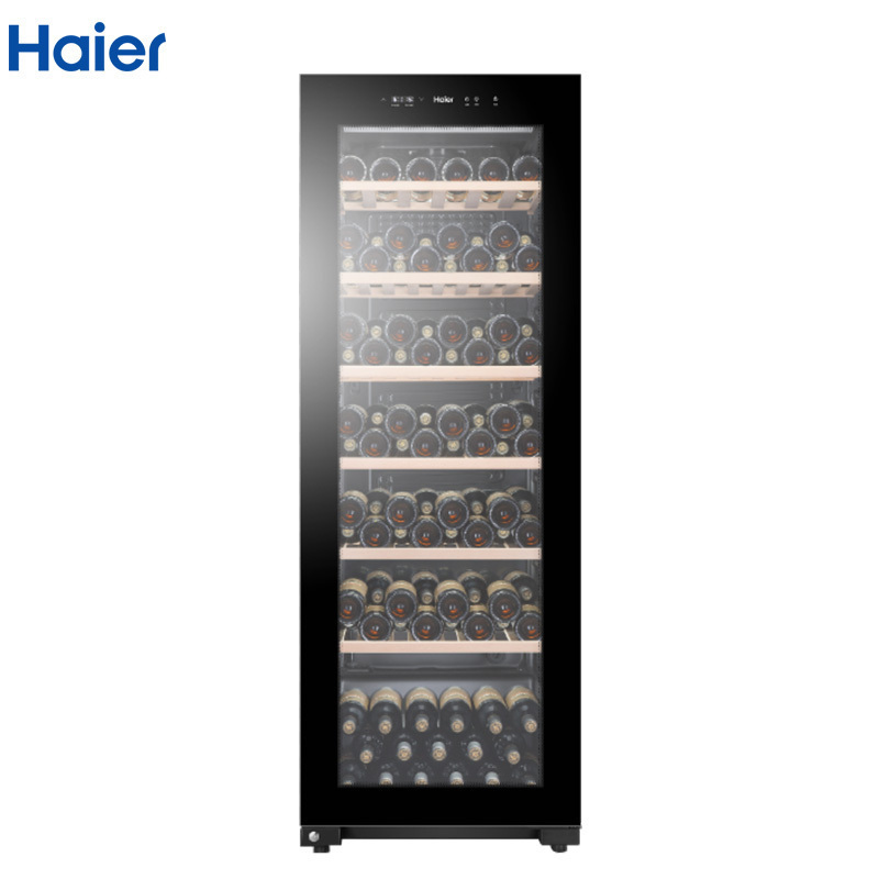 海尔(Haier)冰柜酒柜展示柜320升家用冷柜饮料一级能效商用避光窖藏酒柜带锁展示柜JC-320(BD)
