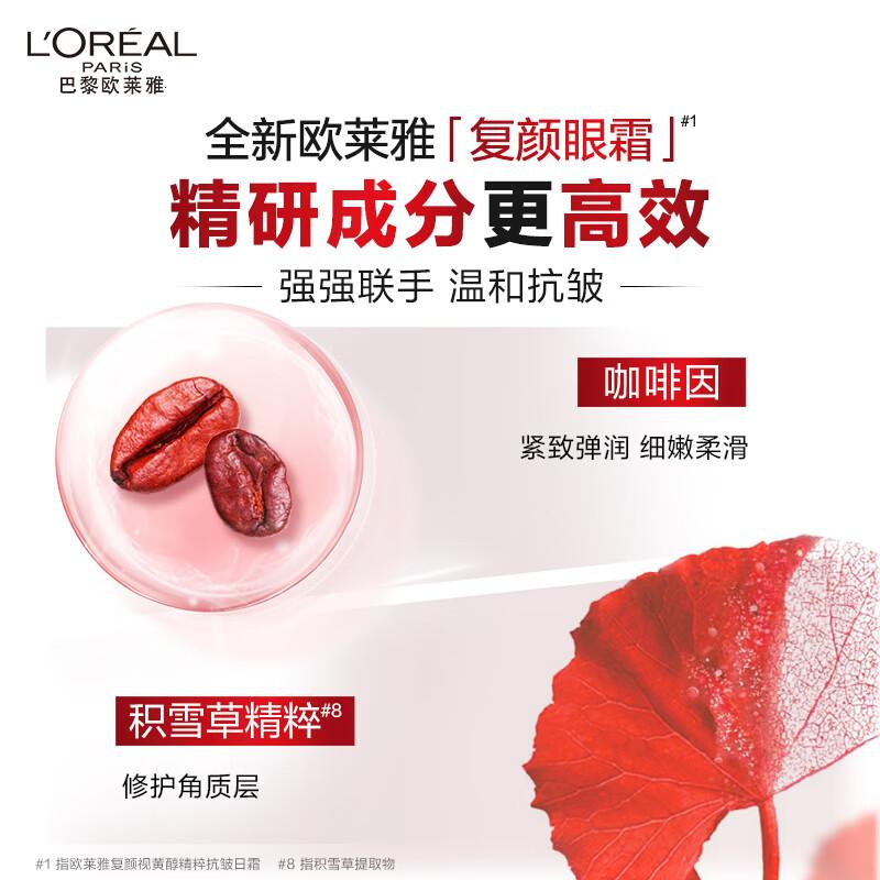 欧莱雅复颜抗皱眼霜15ml抗皱紧致淡纹补水保湿眼部护肤品七夕情人节礼物高清大图