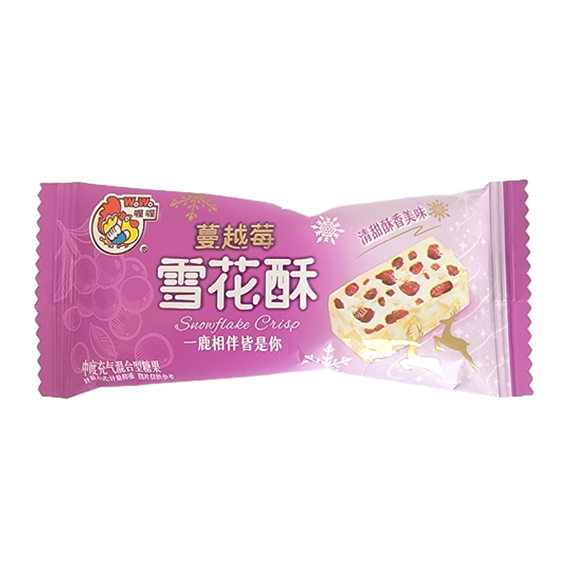 喔喔蔓越莓雪花酥散装250g婚庆结婚喜糖年货休闲零食品充气糖果高清大图
