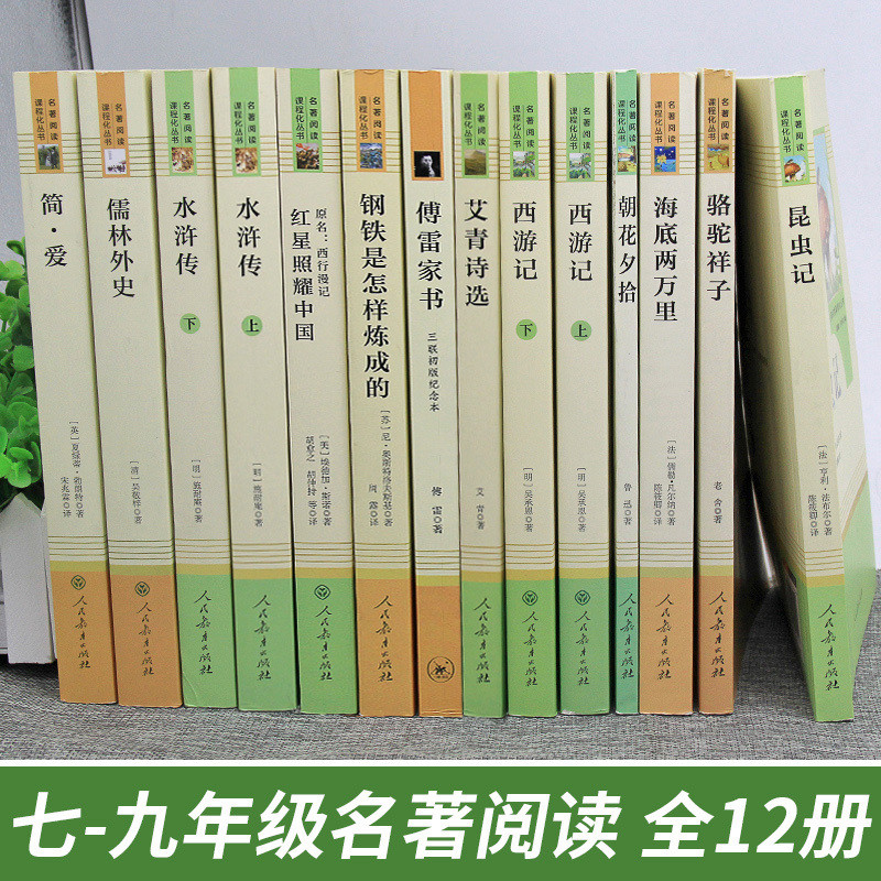九上必读--2本]艾青诗选 水浒传 [正版]全套任选初中生必读课外书名著