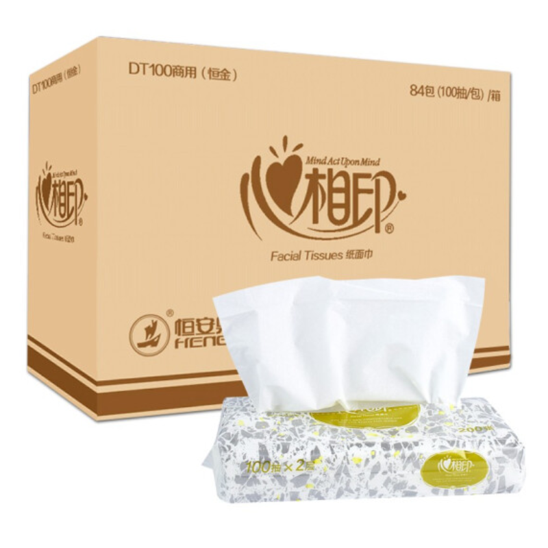 心相印 DT100 恒金双层抽取式面巾纸餐巾纸 小包 100抽/包 84包/箱