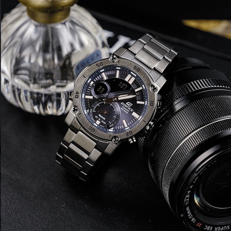 卡西欧CASIO旗舰店手表男 新款EDIFICE 时尚蓝牙多功能手表赛车联名八角 休闲商务防水日韩石英表男ECB-20 ECB-20YDC-1A蓝牙连接