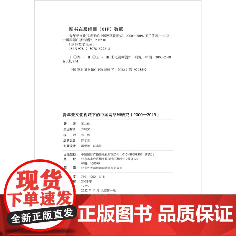 青年亚文化视域下的中国网络剧研究(2000—2019)高清大图