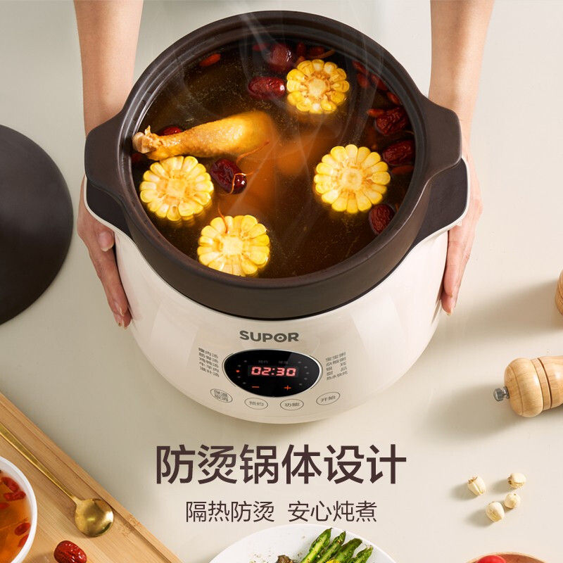 苏泊尔(SUPOR)电炖锅 电炖盅 电砂锅煲汤锅 炖汤锅 燕窝炖锅 紫砂锅 电汤锅 煮粥神器 5L DG50YC851高清大图