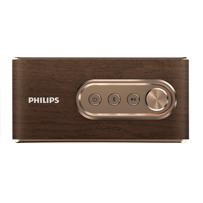 飞利浦(Philips)无线蓝牙便携家用音箱 洛可可风格复古迷你音响 原木低音炮 TAVS300