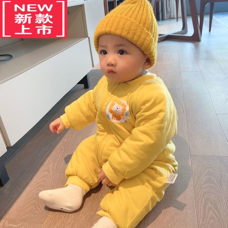 可莉允婴儿童连体衣服宝宝棉服冬装套装加厚睡衣秋冬加厚新生儿外出保暖图片