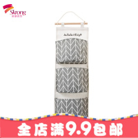 棉麻防水收纳挂袋悬挂式多层挂兜布艺后杂物储物袋收纳袋