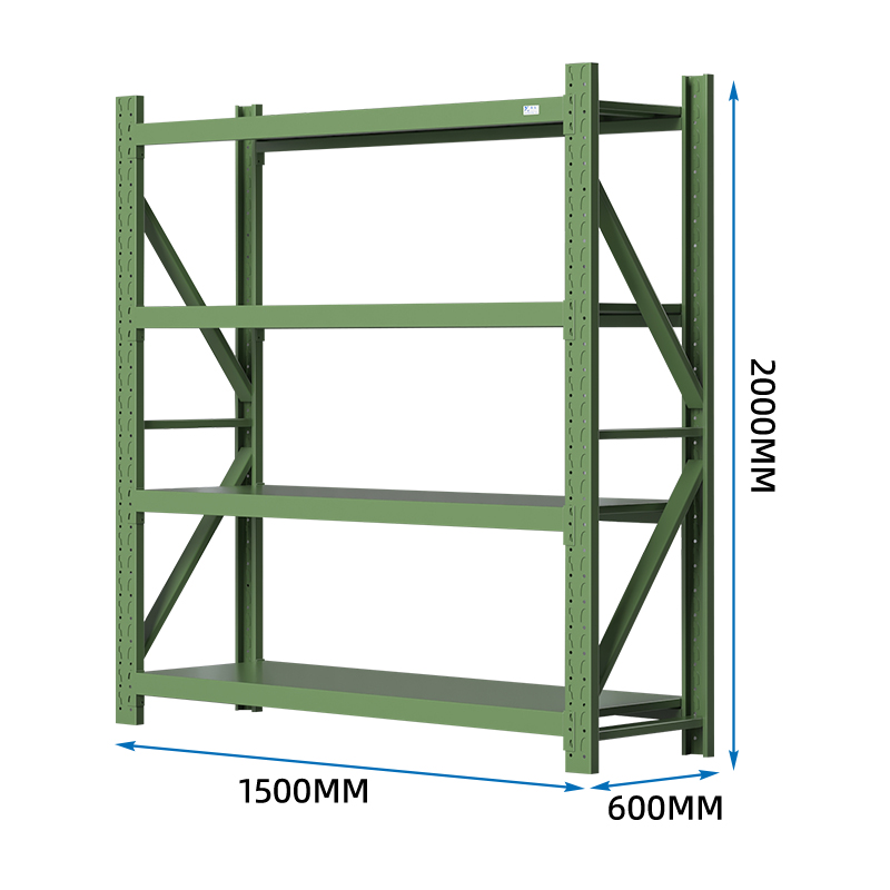 臻远 ZYJJ-HJ-010 仓储货架重型货架绿色主架1500*600*2000mm/500kg高清大图