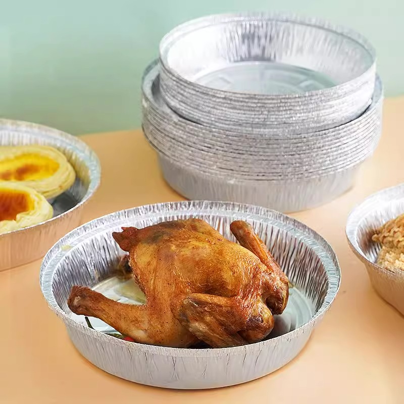 [补贴10%]锡纸盘空气炸锅专用烤箱铝箔盘锡纸垫器烧烤盘锡箔盘披萨饼底托碗高清大图