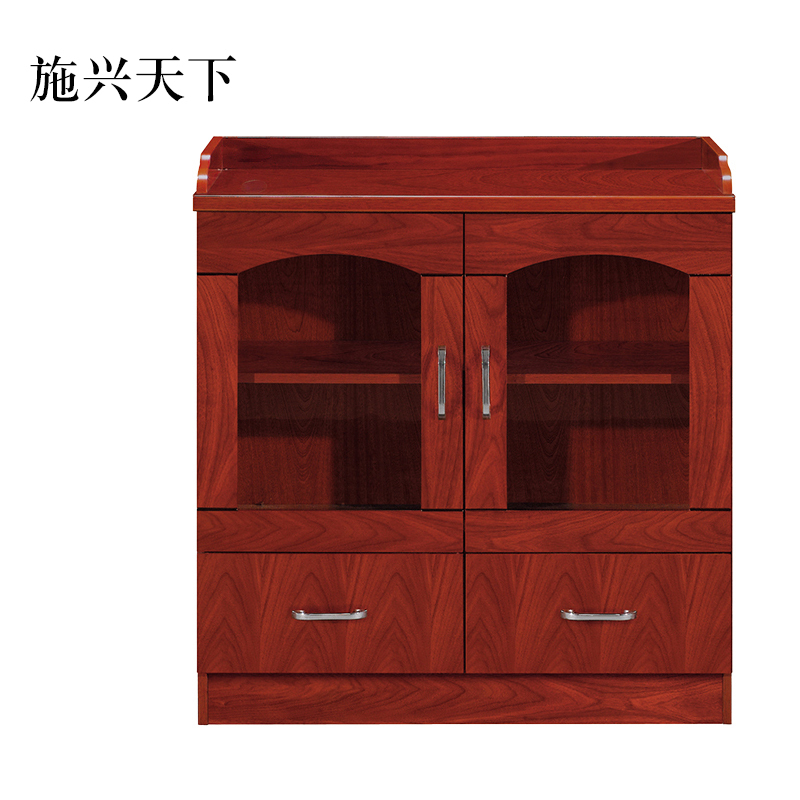 施兴天下胡桃色餐边柜简约茶水柜二门800*400*860