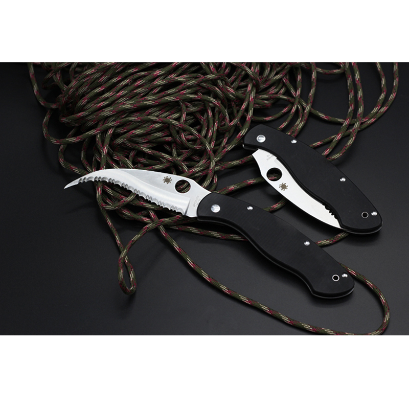 蜘蛛文官刀 全齿G10柄折叠刀户外刀高硬度折刀小刀 高硬度锋利折叠刀 随身收藏小刀 战术野营刀具 锯齿刀高清大图