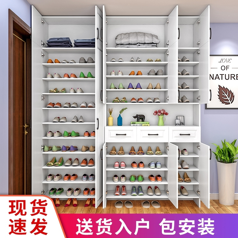 大容量鞋柜客厅门厅柜家用门口阿斯卡利靠墙隔断柜入户进门一体加高玄关柜