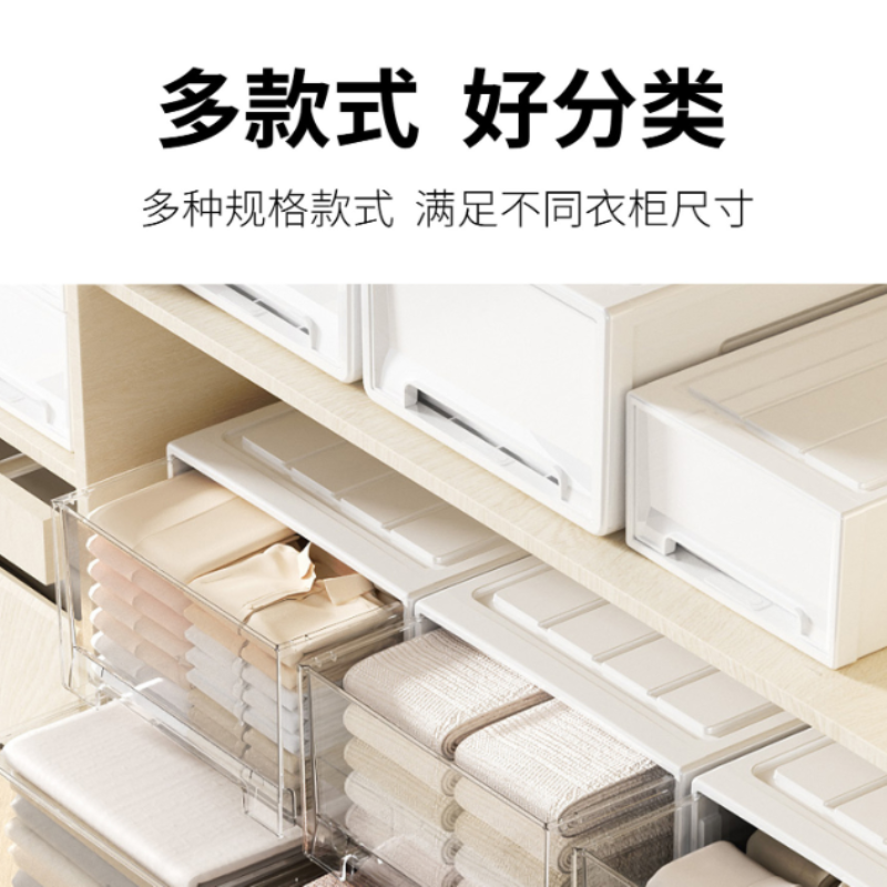 空間専門家(SPACEXPERT) 抽屉式收纳箱 白色外框+透明抽屉 35L高清大图
