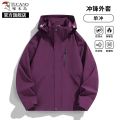 啄木鸟三合一冲锋衣男女春秋季2025新款可拆卸外套防风工装夹克拆 XL140-150斤 极光紫单冲