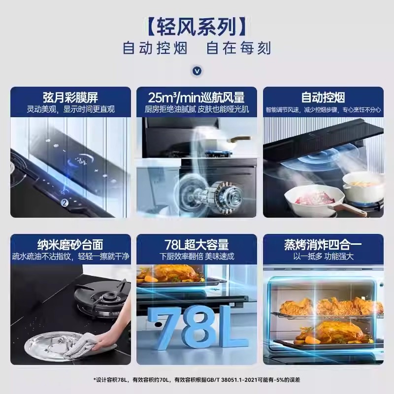 火星人E35BC01右排烟天然气一体集成灶烤箱厨房家用一体灶官方高清大图