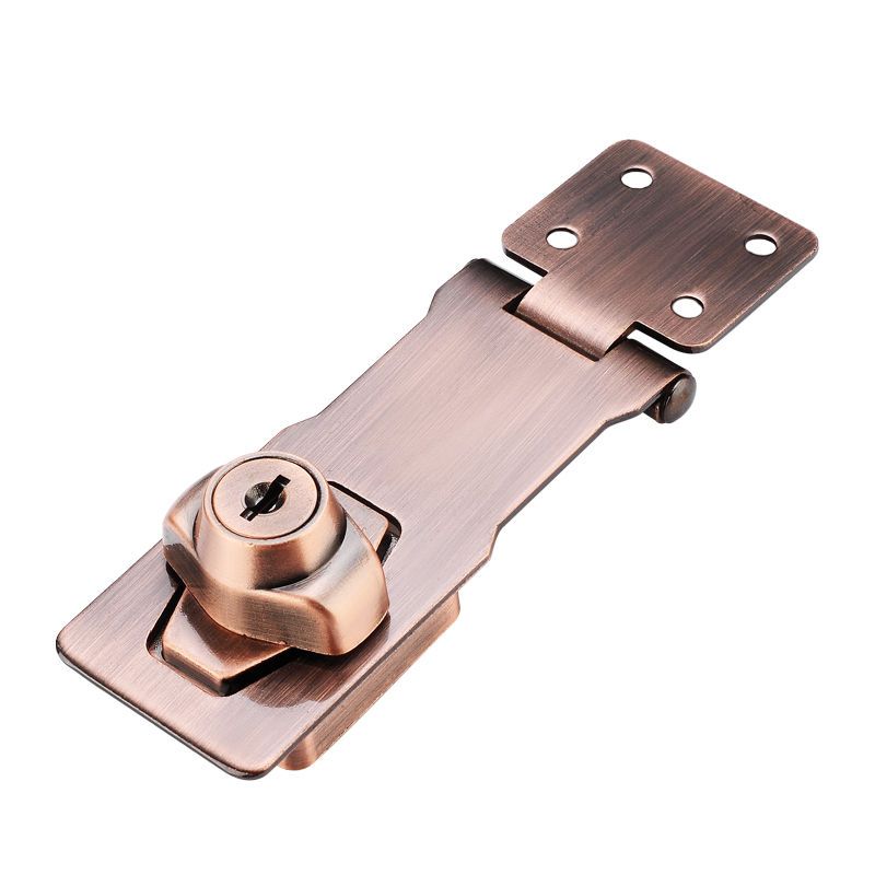 锁牌带锁抽屉锁柜子锁免打孔冰柜锁门锁扣搭扣老式门文件柜柜门锁25寸