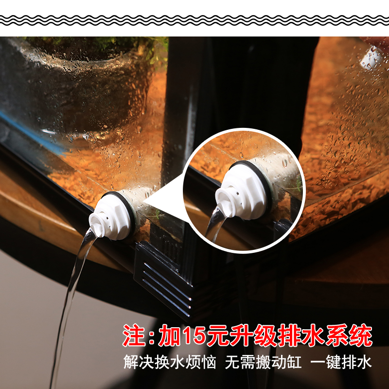 乌龟缸带晒台玻璃弧形龟缸乌龟别墅养龟的专用缸家用生态水陆缸高清大图
