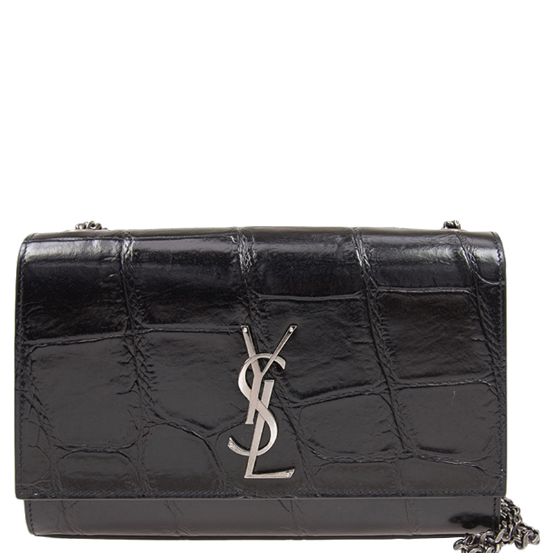 [直营]YVES SAINT LAURENT(圣罗兰)Kate系列鳄鱼压纹皮革 女士单肩包斜挎包 YSL女包