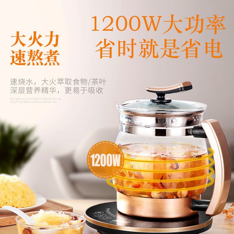 养生壶2.5l大容量全自动加厚玻璃多功能烧水壶黑茶器煮花茶壶P6|豪华顶配版含所有配件